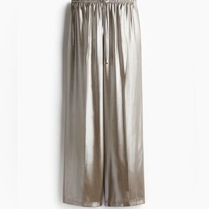 H&M Metallic Silver Wide-Leg Pants